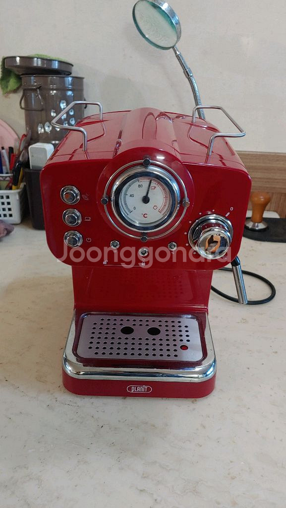 플랜잇 반자동 에스프레소 커피머신 레드 PCM-F15R--1