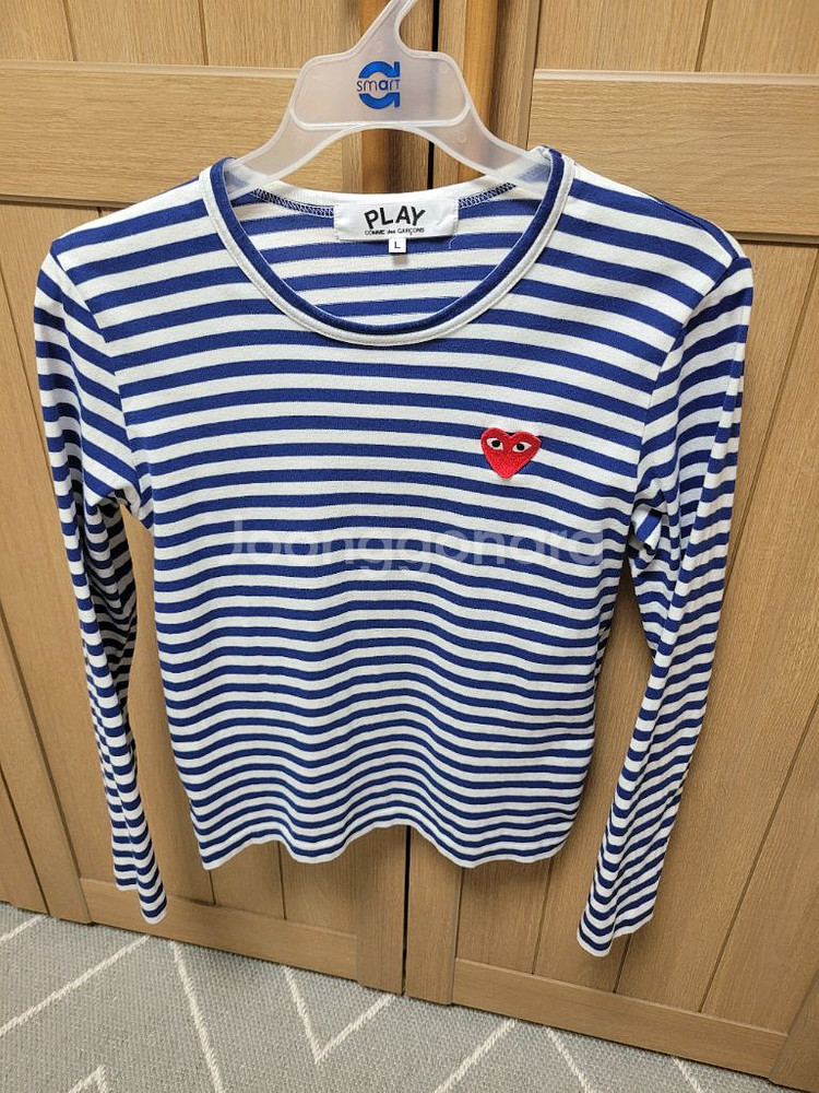 꼼데가르송 플레이 레드와펜 긴팔 보더티 L--0