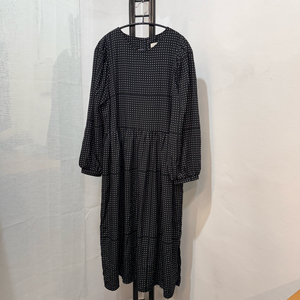 오버핏 도트 땡땡이 쉬폰 롱원피스 롱드레스 3782