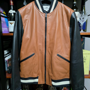 코치 가죽 바시티 자켓 점퍼 Coach