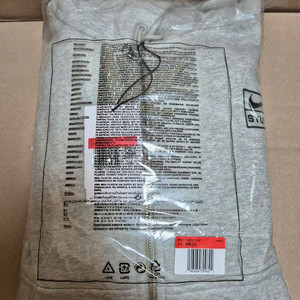 (L)나이키x스투시 풀 집 플리스 후드 그레이 헤더