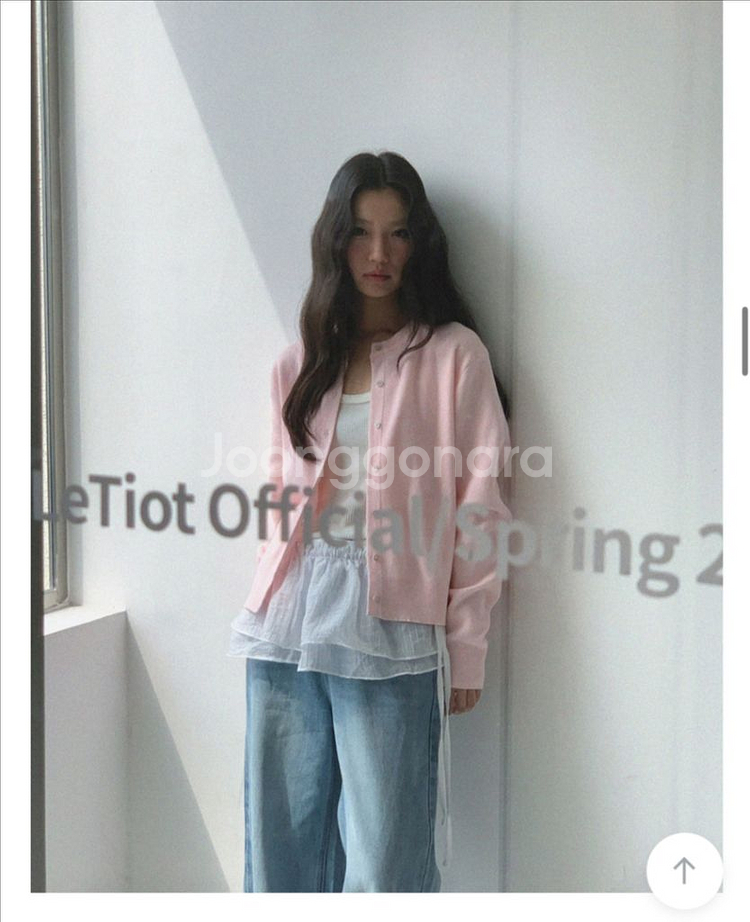 무드인사이드 워셔블 라운드 가디건 핑크 새상품--1