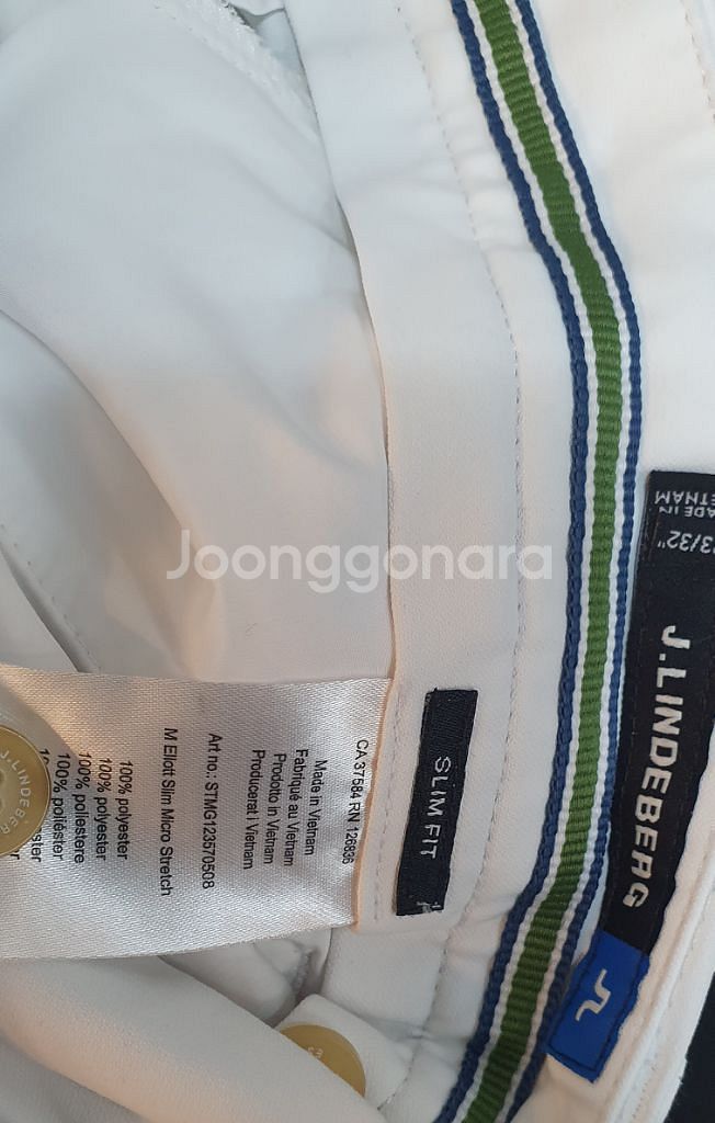 제이린드버그 남성 골프 바지 판매합니다. 사이즈는 32/33이고 색상은 흰색입니다.--4