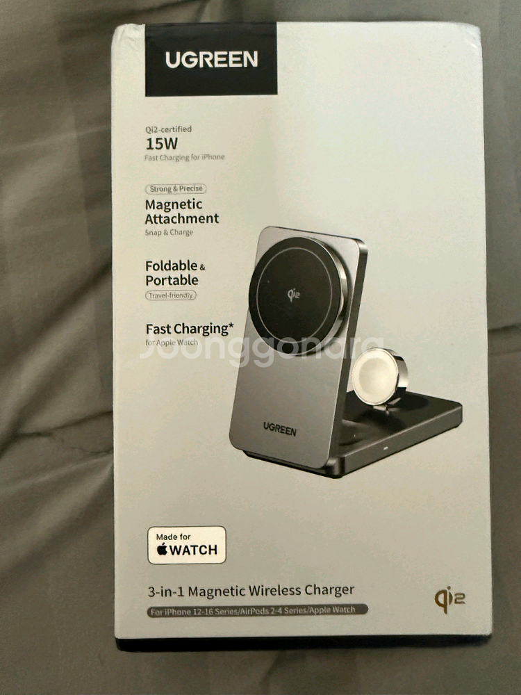 UGREEN 유그린 MagFlow Qi2 3-in-1 25W 충전기--0