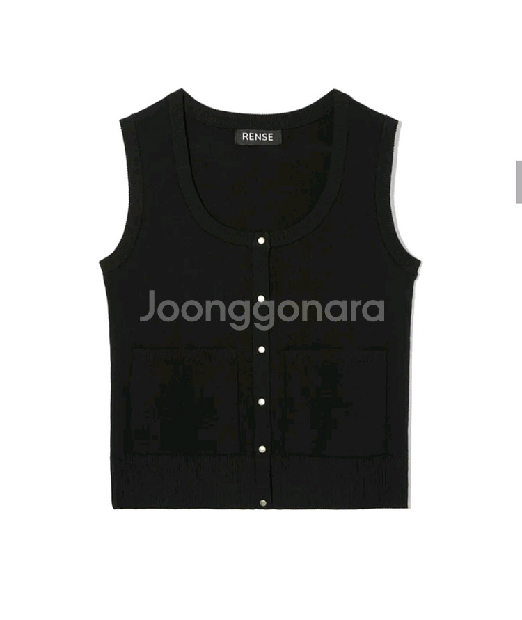 렌세 스쿱넥 니트 조끼--1