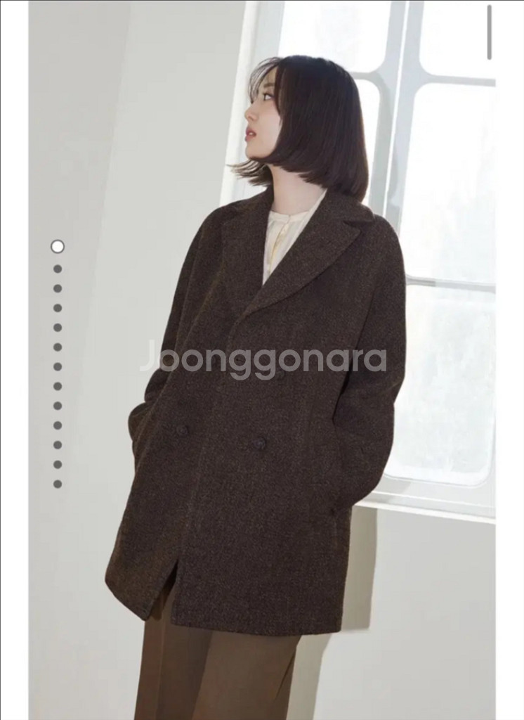 케이엘KL 가디언 울 하프코트 브라운 66--0