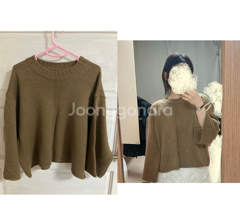 카키브라운 루즈핏 니트 (55-77)--0