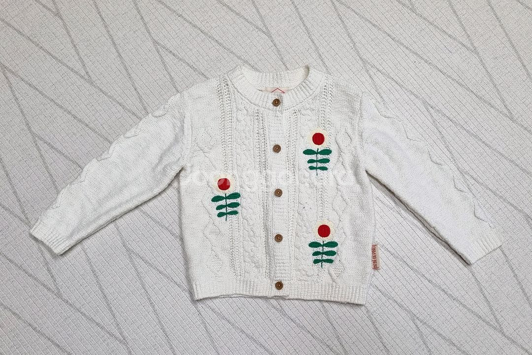 베베드피노 꽃무늬 니트 가디건 110--0