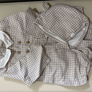 거의새것 밍크뮤 체크바디슈트 모자 세트 6개월사이즈