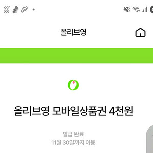 올리브영 모바일상품권 4천원