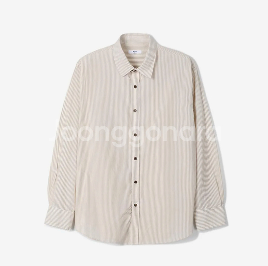 오버핏 스트라이프 셔츠 베이지 105--0