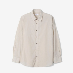 오버핏 스트라이프 셔츠 베이지 105