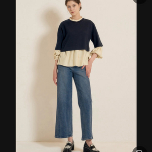 SJSJ 사이드슬릿 패널 레이어 탑(76사이즈, 1-2회 착용)