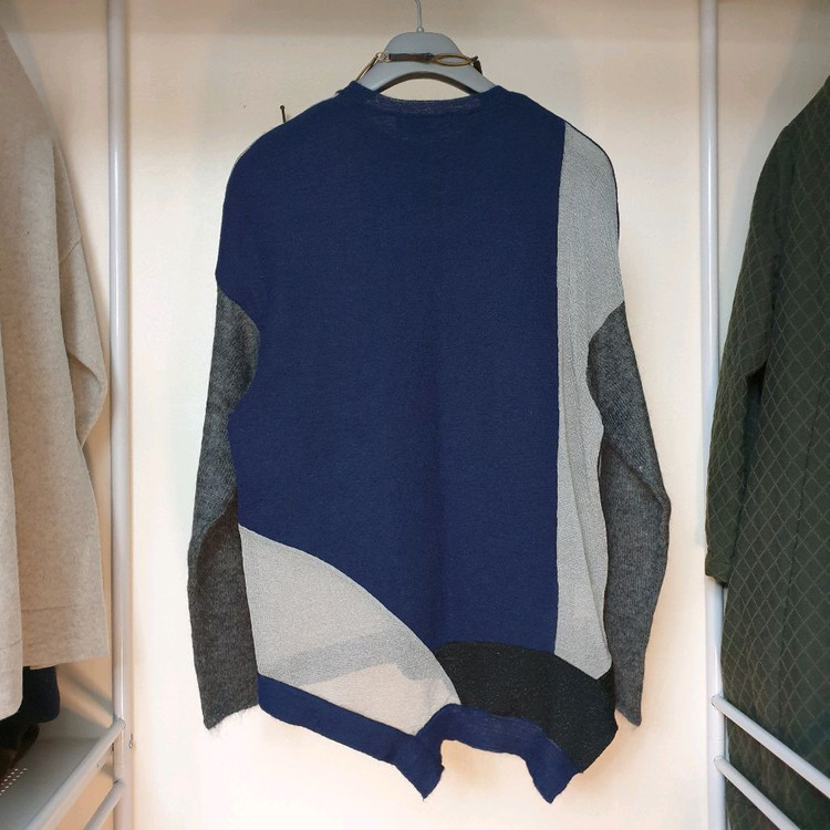 MARNI 마르니 모헤어혼방 컬러블록 언발헴 스웨터 풀오버--2