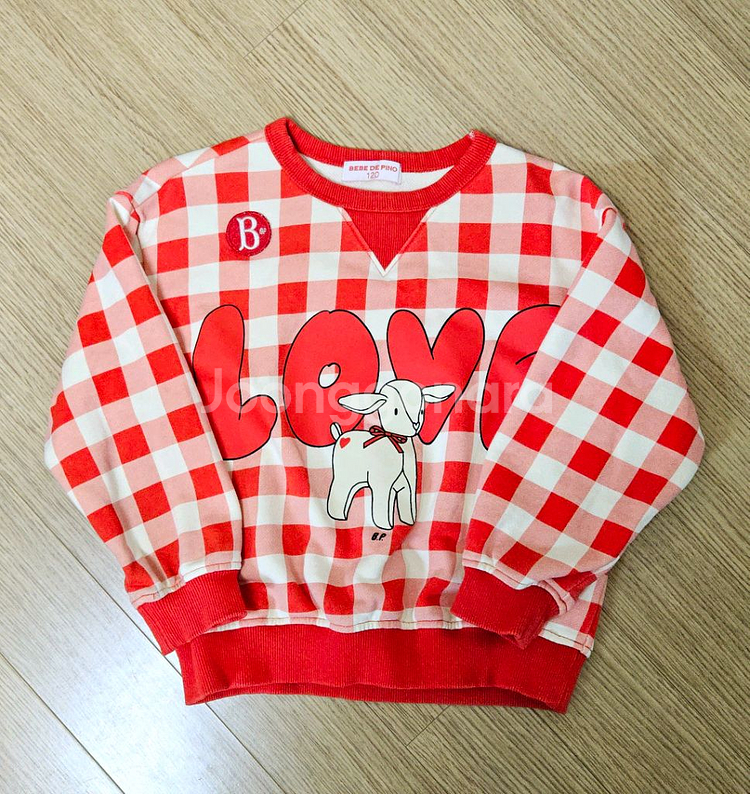 베베드피노 체크 패턴 상하복 세트 120--0