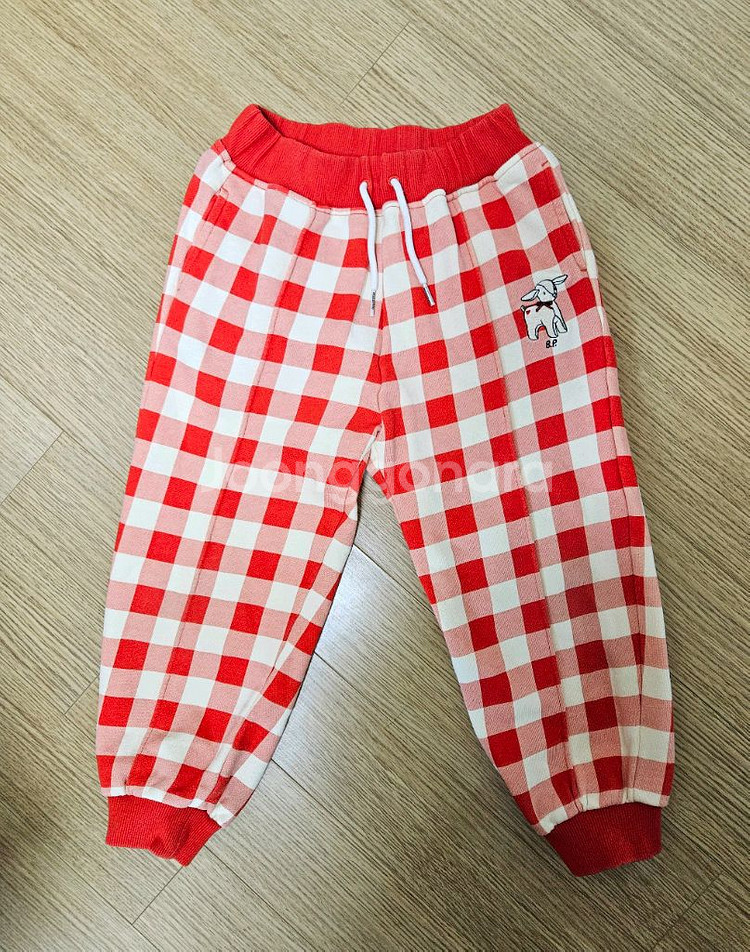 베베드피노 체크 패턴 상하복 세트 120--1