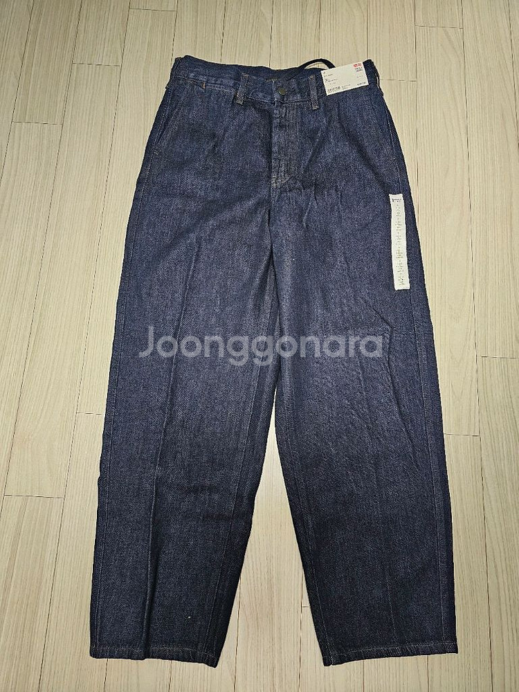 유니클로 와이드 테이퍼드 진 68블루 S사이즈 새제품--1