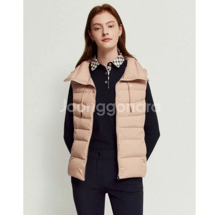 닥스 레이디스 골프웨어 23년 핑크 구스다운 패딩 조끼--0