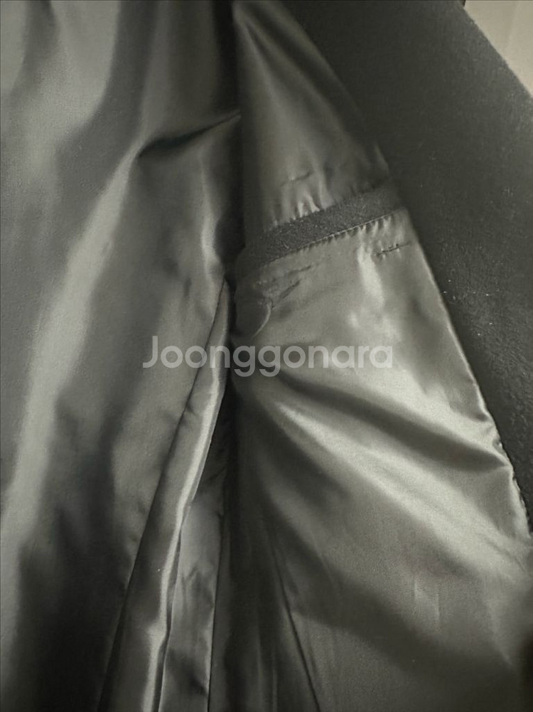 블랙 솔리드 싱글 코트 스탠다드핏 정장 코트--3