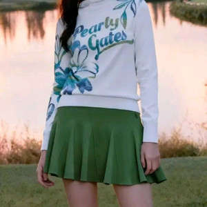 파리게이츠 24년 로고 자수 플라운스 큐롯 스커트