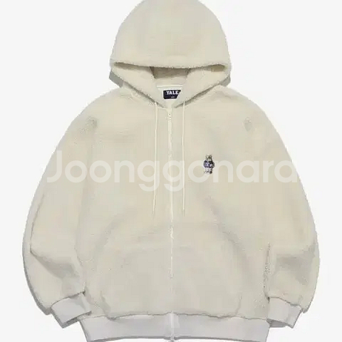 M) YALE 예일 아이보리 뽀글이 후드집업 보아 웜업 플리스 파카--1