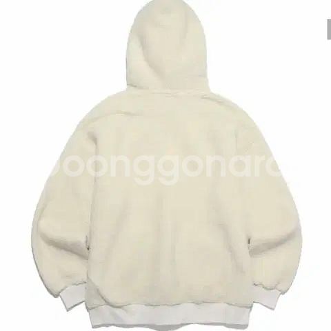 M) YALE 예일 아이보리 뽀글이 후드집업 보아 웜업 플리스 파카--2