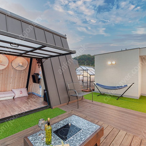 [가격인하] 삼각형 형태의 소형 농막 판매합니다.(화장실, 주방, 에어컨, TV등 전부 포함) 이미지