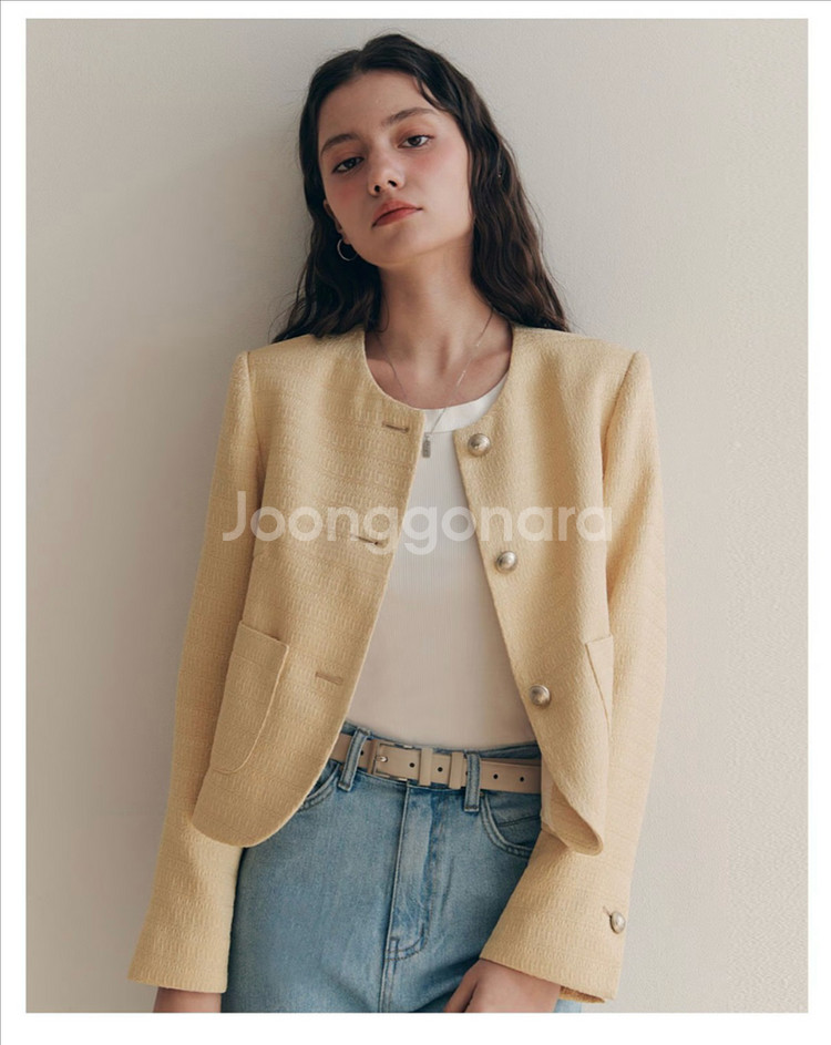 제로스트릿 크리미 트위드 자켓 스커트 mm--2