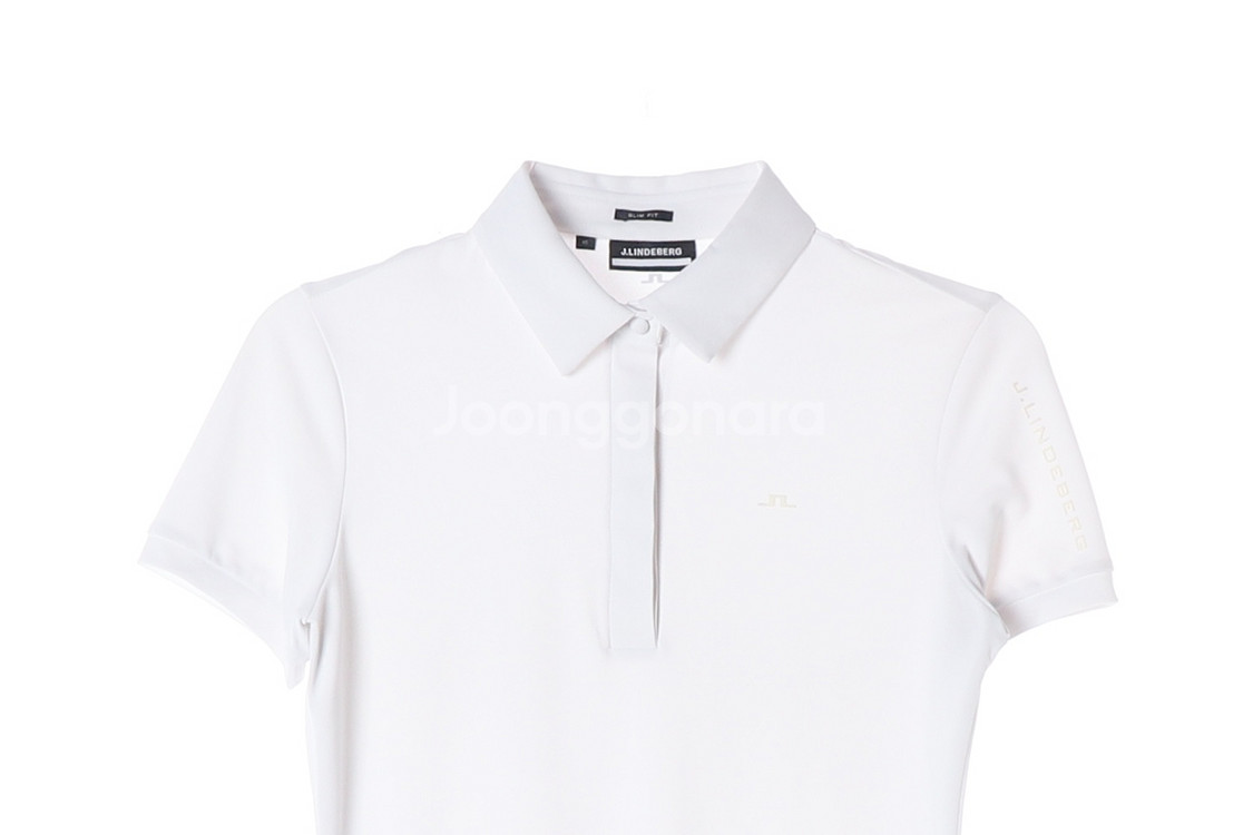 [XS]제이린드버그 화이트 반팔 카라티 골프 폴로 티셔츠--1