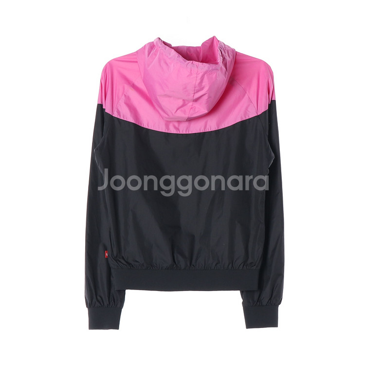 [M]나이키 핑크 블랙 배색 바람막이 후드 집업 점퍼--4