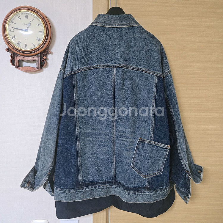 구호(KUHO) 여성 오버사이즈 데님 트러커 자켓 블루--4