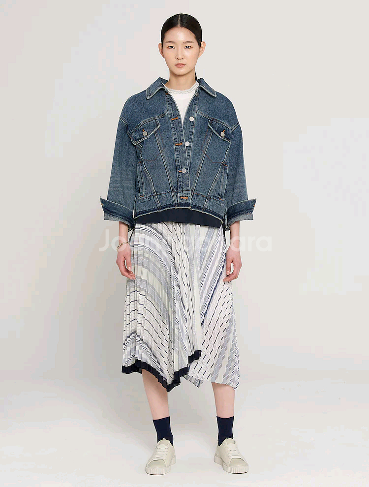 구호(KUHO) 여성 오버사이즈 데님 트러커 자켓 블루--8