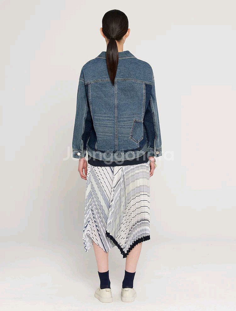 구호(KUHO) 여성 오버사이즈 데님 트러커 자켓 블루--9