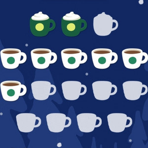 스타벅스 프리퀀시 일반 하양이 5개