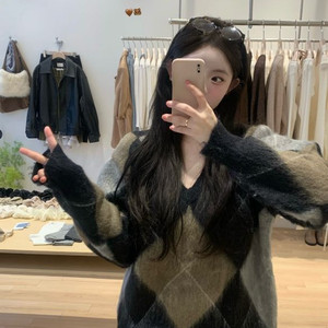 (새상품)누아누아 아가일 니트