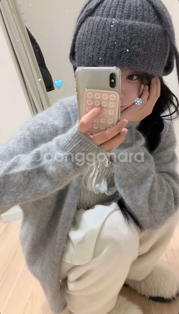 (새상품)누아누아 라쿤 오버 가디건--4