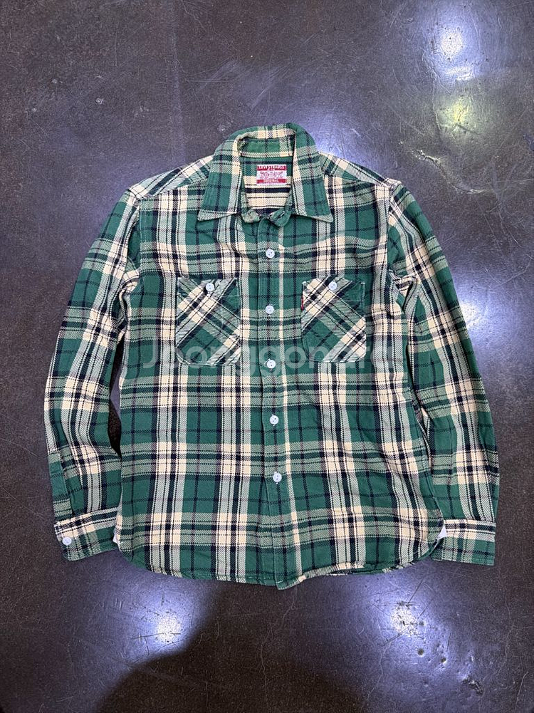 리바이스 헤비코튼 플란넬 그린 체크셔츠 M--0