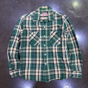 리바이스 헤비코튼 플란넬 그린 체크셔츠 M
