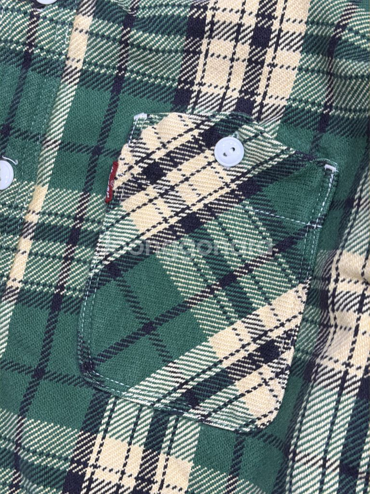 리바이스 헤비코튼 플란넬 그린 체크셔츠 M--3