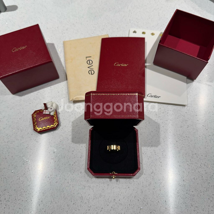 까르띠에 러브링 클래식 옐로우 골드 55호(15호) 판매합니다.--1