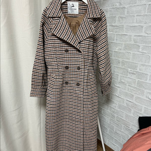 레코브 체크코트 모직롱코트 컨디션 굿