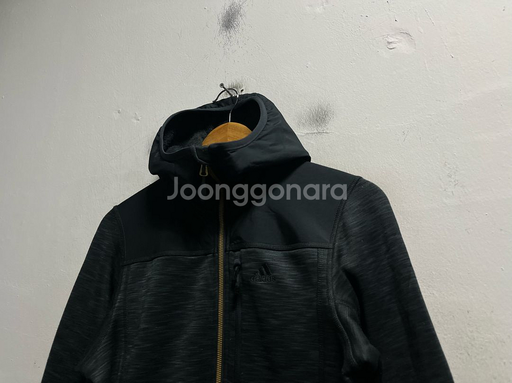 95 아디다스 기모 기능성 스판 후드집업--1