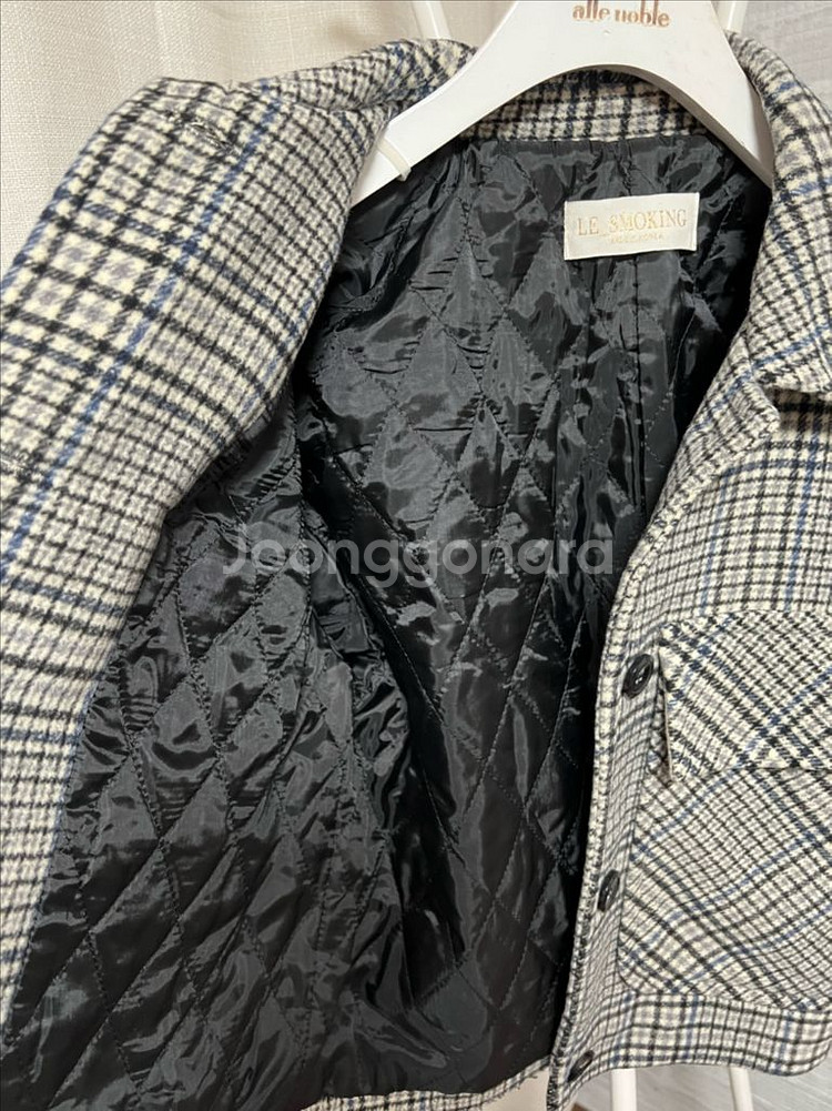 숏자켓 모직코트 숏코트 컨디션굿 체크점퍼--4