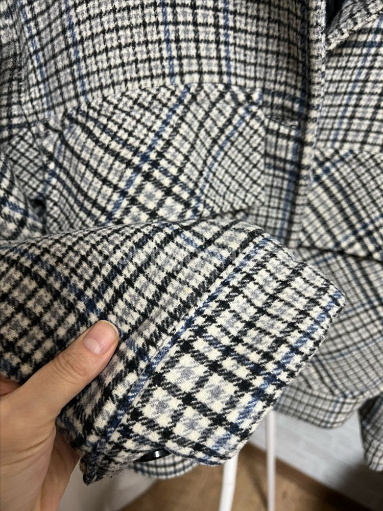 숏자켓 모직코트 숏코트 컨디션굿 체크점퍼--2