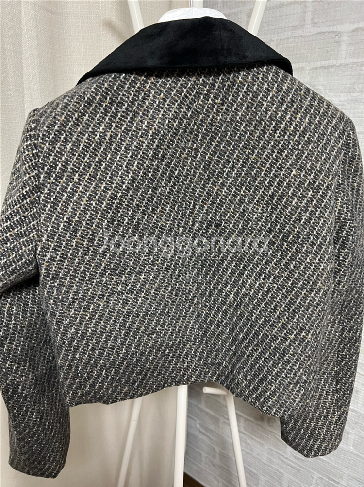 숏자켓 체크자켓 모직자켓 컨디션 굿 랩스튜디오 스몰--5