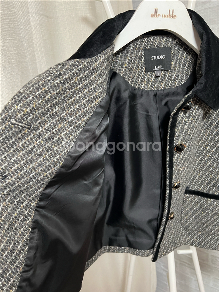 숏자켓 체크자켓 모직자켓 컨디션 굿 랩스튜디오 스몰--3