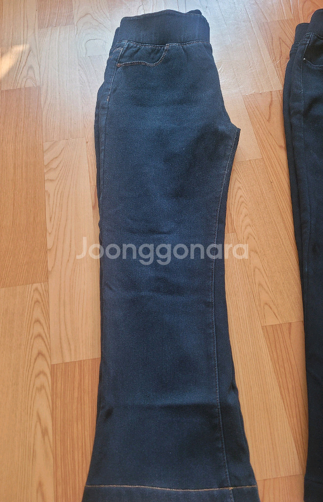 여성 융기모 부츠컷청바지--1