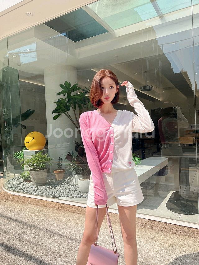 제이지쇼룸 디디 하프 가디건(핑크)새상품--3