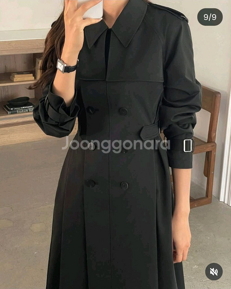 지수다움 비엔나 트렌치코트 vienna trench coat 블랙 M 판매합니다.새상품!--2