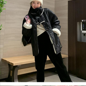 (새상품)리앙쥬 깔깔이 양면 패딩